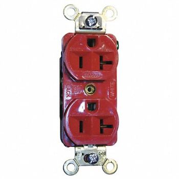 HUBBELL Receptacle Duplex 20A 5-20R 125V Red, 2LBW1