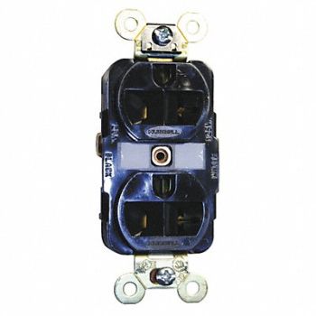 HUBBELL Receptacle Duplex 20A 5-20R 125V Black, 2LBW2