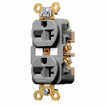 HUBBELL Receptacle Duplex 20A 6-20R 250V Gray, 2LBW5