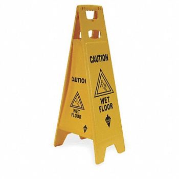 TOUGH GUY Floor Safety Sign Yellow Plastic 37 in H, 2LEA7
