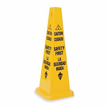 TOUGH GUY Safety Cone Yellow Polypropylene 36 in H, 2LEC7