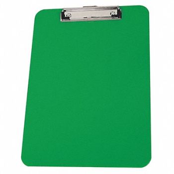 GRAINGER APPROVED Clipboard Letter Size Plastic Green, 2LJX6