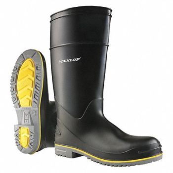 DUNLOP Rubber Boot Men s 15 Knee Black PR, 2LMK4