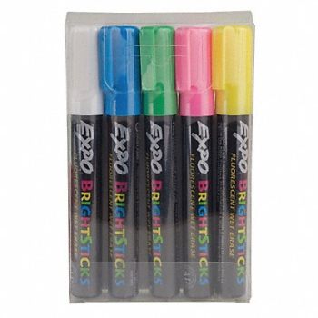 EXPO Wet Erase Marker Set Chisel PK5, 2LTN1