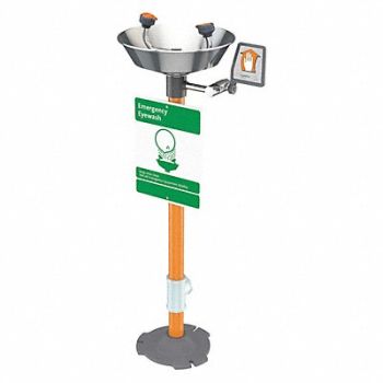 GUARDIAN EQUIPMENT Eyewash Station Pedestal Mount SS 16 W, 2LVJ1