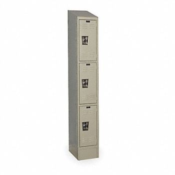HALLOWELL D4826 Wrdrb Lockr Lvrd 1 Wide 3 Tier Tan, 2LZA1