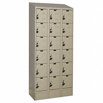 HALLOWELL D4836 Box Lockr Lvred 3 Wide 6 Tier Tan, 2PFL3