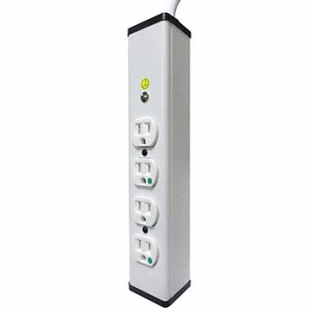 WIREMOLD Outlet Strip 4 Outlet 15A 13-1/4 L Wht, 3RAN5