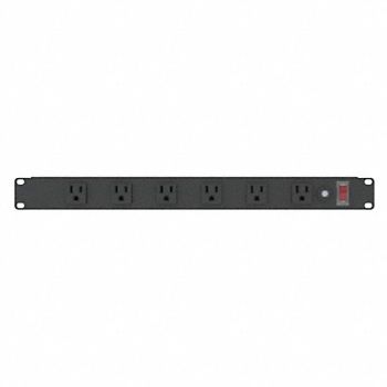 POWER FIRST PDU 125V 6 Outlet 15 ft Black, 2MV42