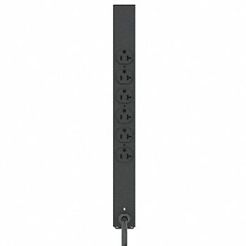 POWER FIRST PDU 125V 6 Outlet 6 ft Black, 2MV43