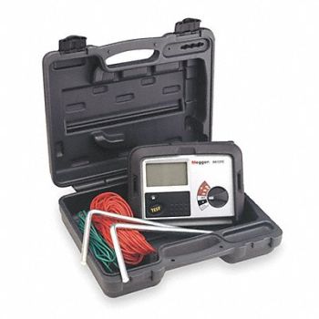 MEGGER Earth Ground Tester 100V AC LCD Case, 2MY25