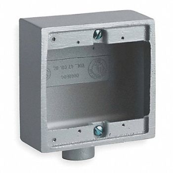 HUBBELL KILLARK Weatherproof Box 2Gang Iron, 2MY66