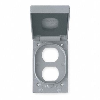 HUBBELL KILLARK Weatherproof Cover Vertical Aluminum, 2NA14