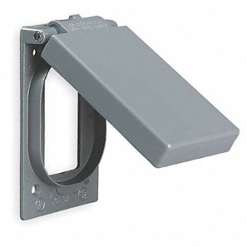 HUBBELL KILLARK Weatherproof Cover Vertical Aluminum, 2NA16