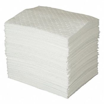 BRADY SPC ABSORBENTS Absorb Pad Oil-Based Liquids White PK100, 2NCN1