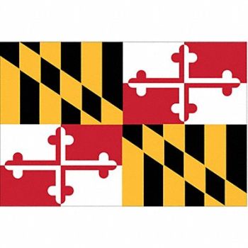 NYLGLO D3761 Maryland State Flag 3x5 Ft, 2NEK2