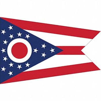 NYLGLO D3761 Ohio State Flag 3x5 Ft, 2NEL8