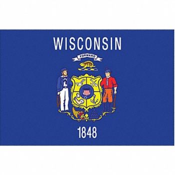 NYLGLO D3761 Wisconsin State Flag 3x5 Ft, 2NEP4