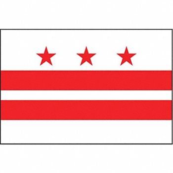 NYLGLO D3761 District Of Columbia Flag 3x5 Ft, 2NEP6