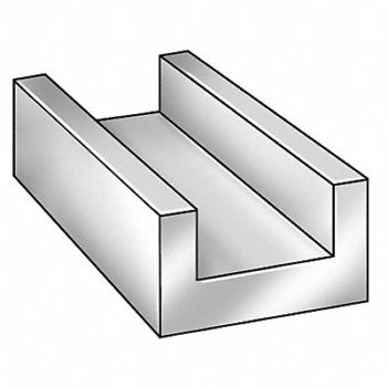 GRAINGER APPROVED U Channel UHMWPE Wh 10ftL 1 Leg 1.5 InW, 2NJC2