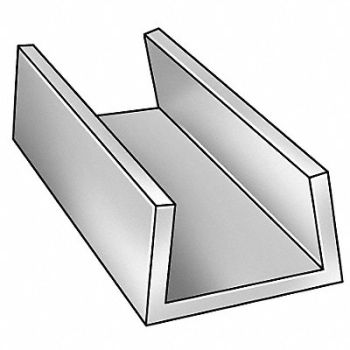 GRAINGER APPROVED U Channel UHMWPE 10ftL 1 Leg 2.25 InW, 2NJC5