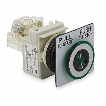 SCHNEIDER ELECTRIC H6946 Illuminated Push Button 30mm Green 6VAC, 2NML2