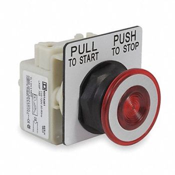 SCHNEIDER ELECTRIC Illum Push Button Operator 30mm Red, 2NML3