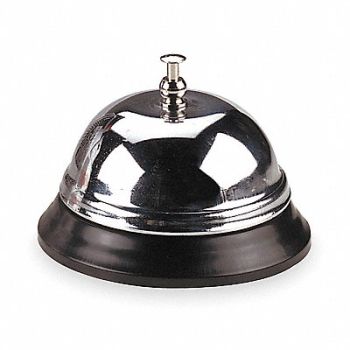 OFFICEMATE Call Bell Nickel 3 3/8 Diameter, 2NRU6
