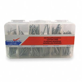 ITW BEE LEITZKE Cotter Pin Asst Extend Prong Zinc 420 PC, 2NRY4