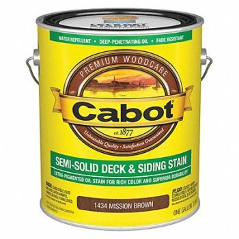 CABOT Stain Semi-Solid Mission Brwn Flat 1gal., 2NTD4