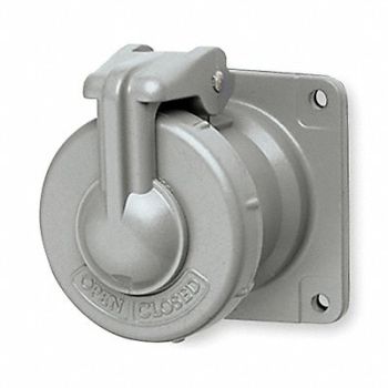 HUBBELL Pn Slv Rec Gray 60 A 4Pl Three, 2NVR5