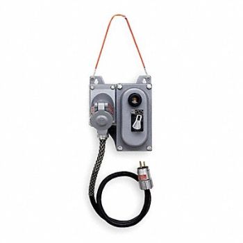 HUBBELL KILLARK Haz Loc GFCI 3ft 20A Gry 125V, 2NVZ3