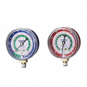 YELLOW JACKET Gauge 2-1/2 In Dia High Side Red 500 psi, 2NXD8