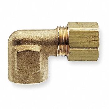 PARKER Elbow 90 Brass CompxF 3/8In PK10, 2P247