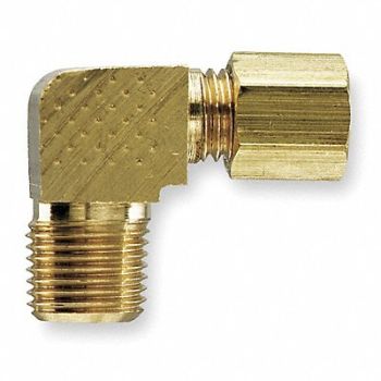 PARKER Elbow 90 Brass CompxM 5/8Inx1/2In PK10, 2P256