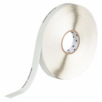 BRADY Floor Tape White 1 inx250 ft Roll, 2PB71