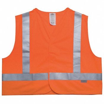 CONDOR High Visibility Vest FR Vest 3XL Ong/Red, 2PDL6