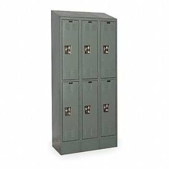 HALLOWELL D4818 Wardrobe Locker Lvrd 3 Wide 2 Tier Gray, 2PFN3