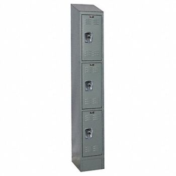 HALLOWELL D4828 Wardrobe Locker Lvrd 1 Wide 3 Tier Gray, 2PFP8