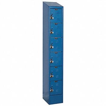 HALLOWELL D4835 Box Lockr Lvred 1 Wide 6 Tier Blue, 2PFV2