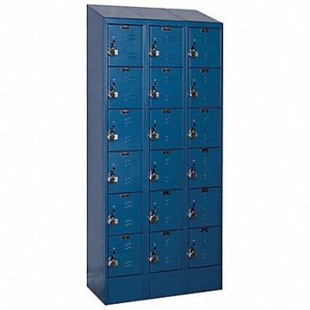 HALLOWELL D4836 Box Locker 6x3 Blue 36 Wx18 Dx78 H, 2PFV3