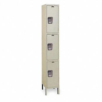 HALLOWELL K4116 Wrdrb Lockr Solid 1 Wide 3 Tier Tan, 2PGJ7