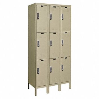 HALLOWELL Wrdrb Lckr 3x3Lckr Tan 78 x36 x18 Assm, 2PGW1