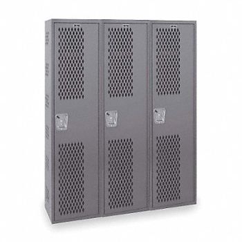 HALLOWELL Lckr 1x3Lckr Drk Gry 72 x36 x18 Assm, 2PGY5