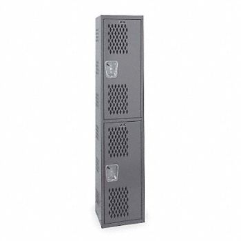 HALLOWELL Wrdrb Lckr 2x1Lckr Gray 72 x18 x18 Assm, 2PGZ3