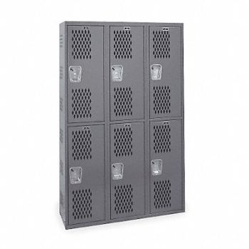HALLOWELL Lckr 2x3Lckr Drk Gry 72 x54 x18 Assm, 2PGZ4