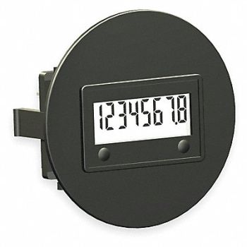 TRUMETER LCD Hour Meter SAE Round Flush 8 digit, 2PPV8
