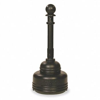 EAGLE D0288 Cigarette Receptacle 1-1/4 gal Black, 2RB28