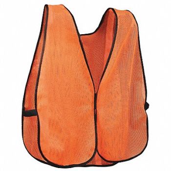 CONDOR D0428 Safety Vest Orng Univ Polyster Mesh, 2RE20