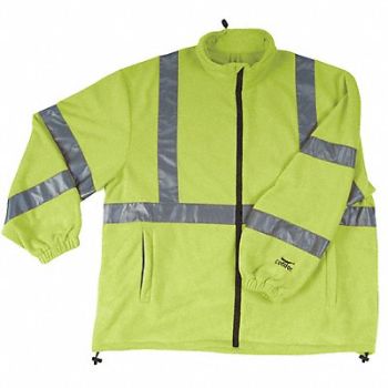 CONDOR Jacket Safety Type 3 Lime Fleece L, 2RE45